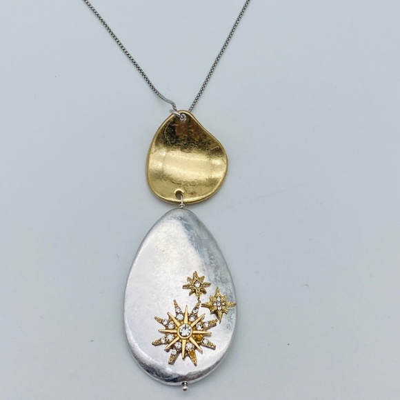 J.jill Winter Snow Drop Necklace In Silvertone,goldtone - Picture 6 of 10